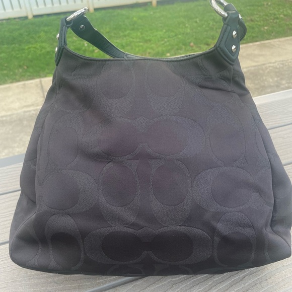 Coach Campbell Black Shoulder Bag with Silver Accents - Picture 3 of 8